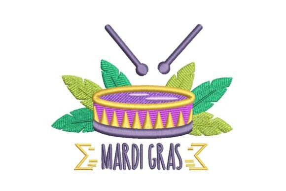 Mardi Gras Drum and Feathers Embroidery Review