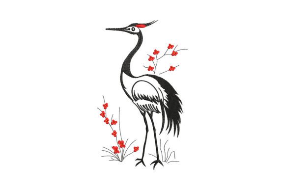 Red Crowned Crane Bird: A Designer's Review for Boutique Apparel