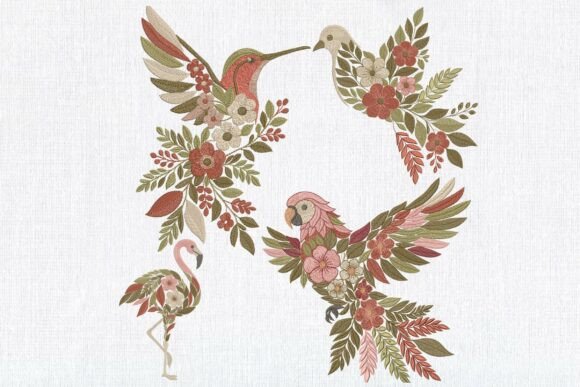 Review: Set of 4 Floral Tropical Birds for Holiday Crafts